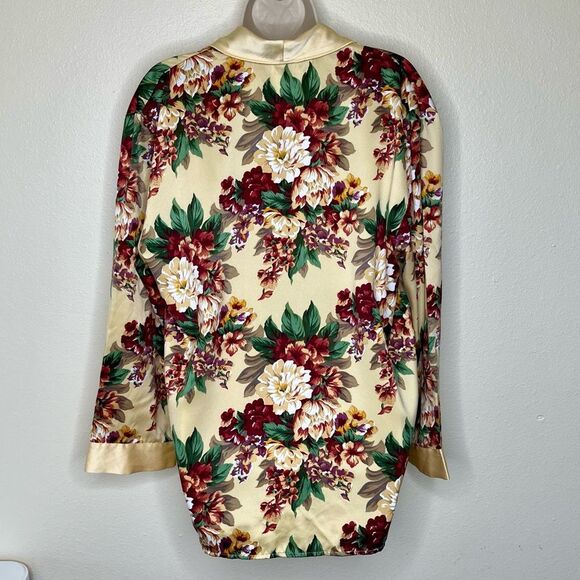 Vintage Victorias Secret Gold Label Floral Button Front Sleep Shirt Women Small - Picture 5 of 12